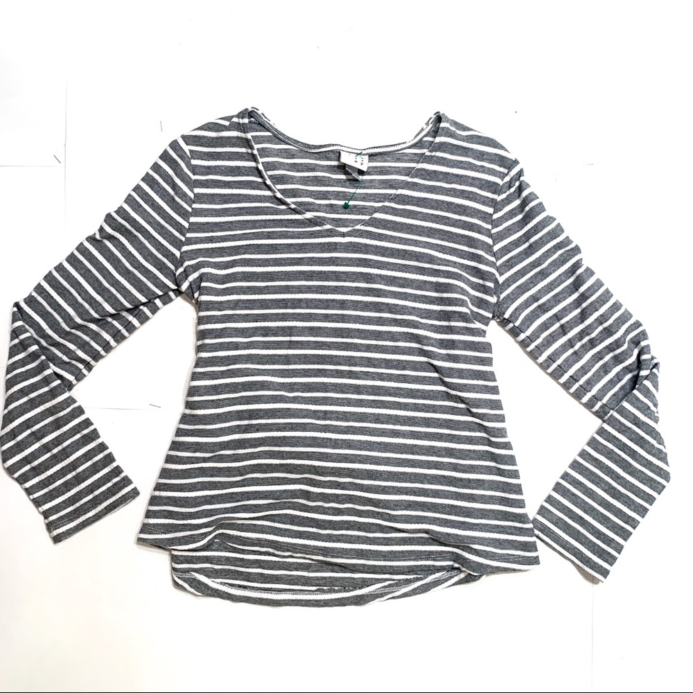 A New Day Black and White Striped Tie Back Top